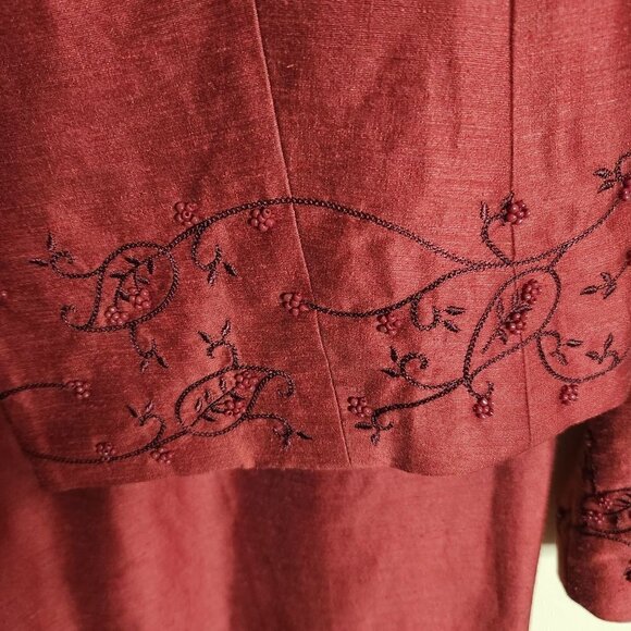 Cache 80s Vintage Linen Blend Beaded Pant Suit Size 8/10 - Picture 4 of 6